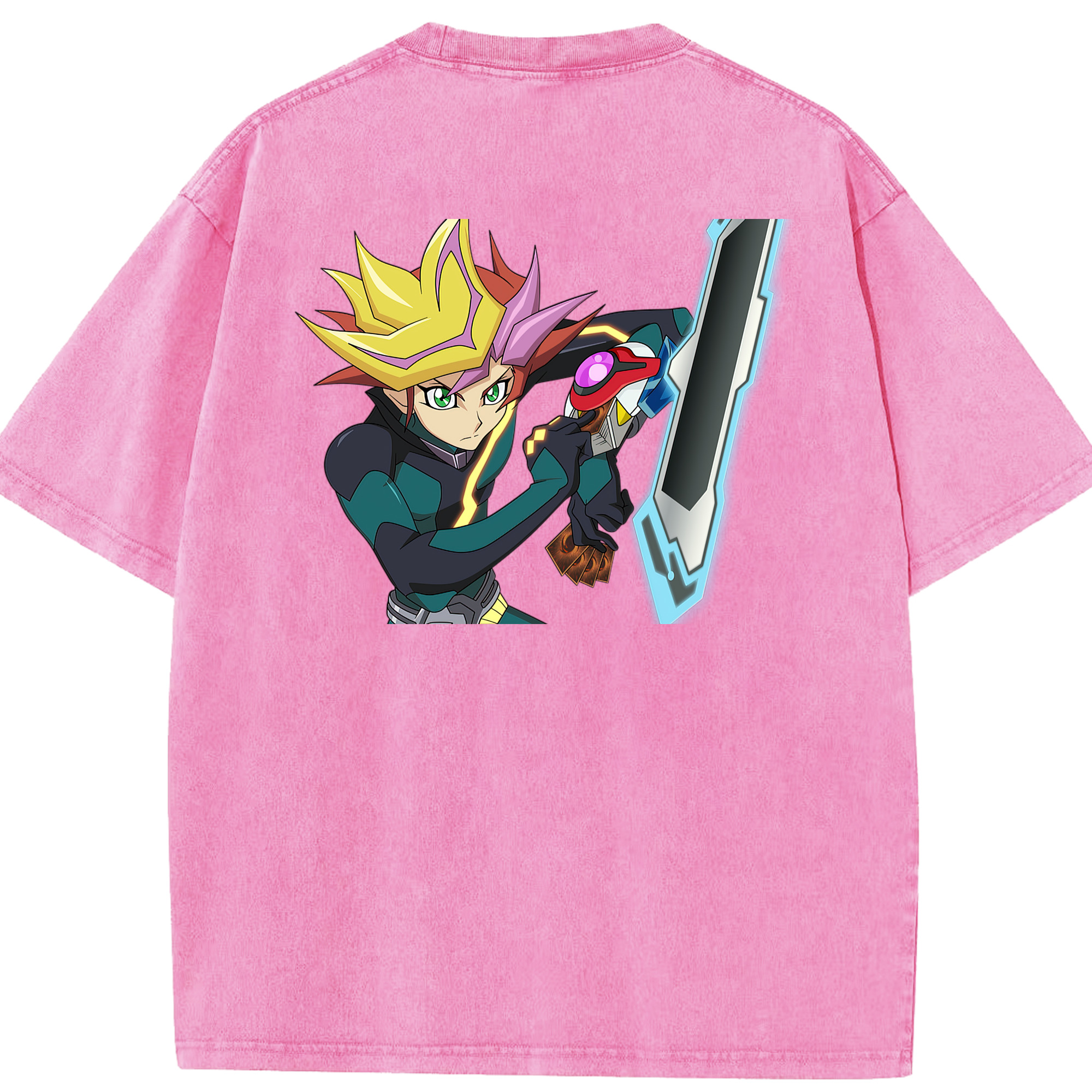 （画像用） 遊☆戯☆王 Yu-Gi-Oh! 綿100% ヴィンテージ風 半袖Tシャツ（背面プリント）